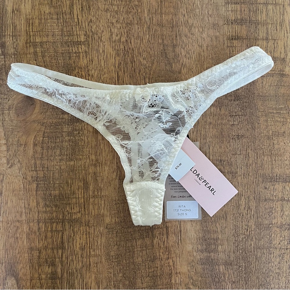 New w/tags Gilda & Pearl French lace thong, Rita. From London with ♥️. Size S